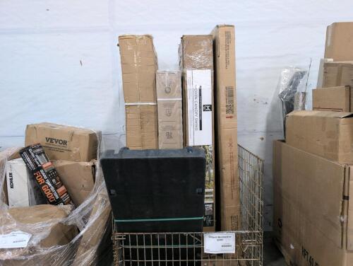 Dolly cart, canopy swing, lounge chairs, KETER Walnut vertical shed