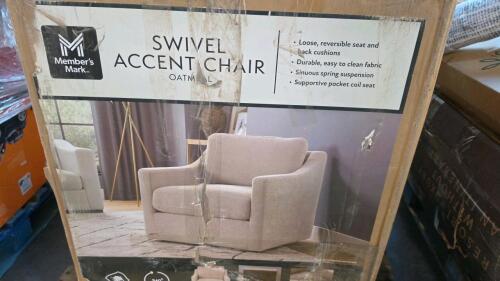 Modern classic fabric swivel chair, swivel accent chair