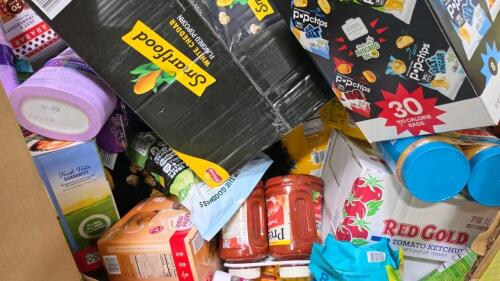Big box store in a box: NIDO, peanut butter, Chex mix, LARA bar, smart food, ENFAMIL, pop chips, Skippy, coffee beans, mustard, animal crackers, salad dressing, garlic, and much more
