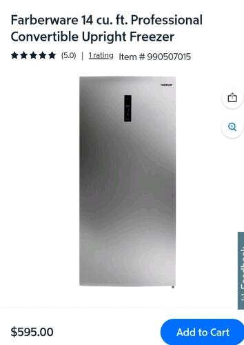 FARBERWARE fridge customer return not tested