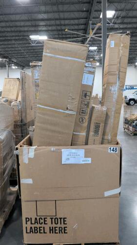 Shovels, bed frames, miscellaneous furniture