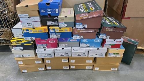 Shoes: Skechers, SAUCONY, Merrill, island surf, JACKSHIBO, Tom, & More approx 52 pairs