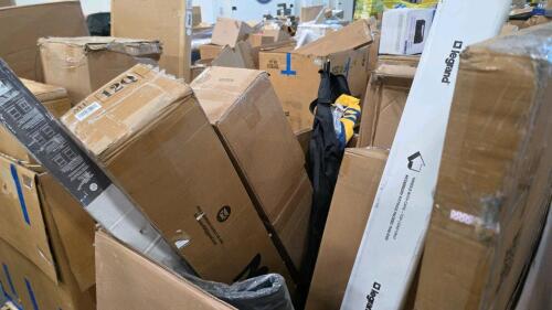 Solo desk, wire mold, harbor round sofa, blinds, mattress, floor mats, & More