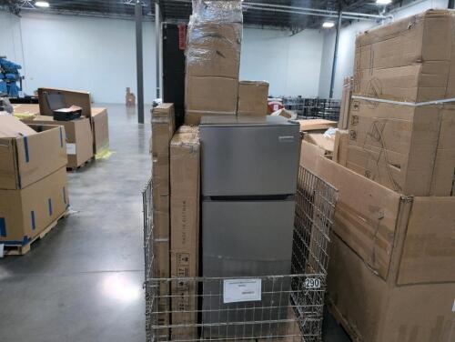 Frigidaire Gallery fridge, black widow dirtbike carrier, 12 inch queen mattress, miscellaneous furniture