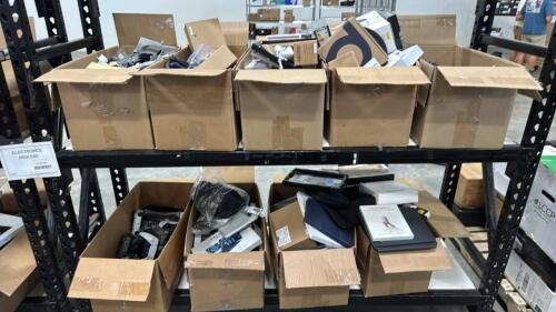 Electronics: iPad magic keyboard, Microsoft surface pro keyboard, air pad smart folio, M stand, laptop screen extender, portable monitor, cables, memory cards, Kensington guard surge protector, OtterBox defender, vintage microphone, Nintendo switch access