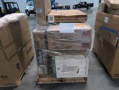 Hampton Bay seven piece dining set box 2/2 only, dehumidifier, chair, armrest module, and & More