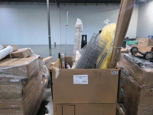 Plastic window well cover, taxidermy piece, welded wire fence, wire, shovels, rug, chair, kayak, wagon, luggage & More