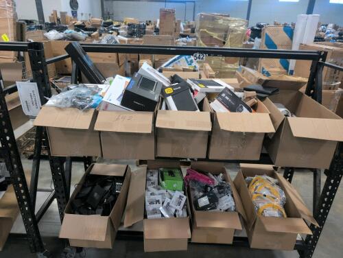 Electronics: multiple SYNCO Wireless microphones, virtual reality controllers, HP docs, Dell docs, charging cables, cable, Cisco business switches, Xbox one kinetic sensor, phone charging cables, BLKIN earbuds headphones, keyboards, mice, dell products, s