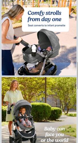 Folding chair, Graco baby, bed frame, side table, and more