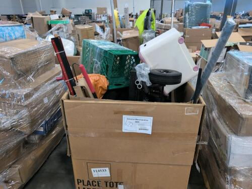 yoga mat, libman heavy duty curved florist squeegees, green crates, gym mantz, weight bar, flat cart