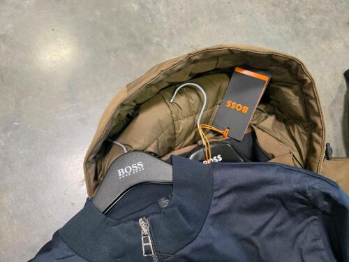 Some nicer clothing: Hugo boss jackets , Volcom, Anne Klein, multiple jackets , Antonio Cardinni, Carhartt, , lots of mizzen +main, Calvin Klein, fabletics, Armani exchange totes and more items not authenticated
