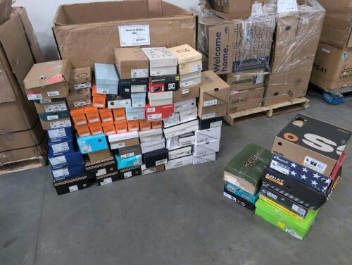 Shoes:(approximately 93 pair) Steve Madden, & More, Birkenstock, Kurt Geiger, Jessica Simpson, Marc Fisher, reef, KEEN, BOGS, Mr bs , Stewart Wiseman, UGG, VIONIC, amber Jack, Margo, under Armour, Aldo, Frank Sarto, Sam Edelman, & More