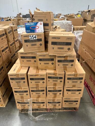 Pallet of AMBITEX vinyl gloves