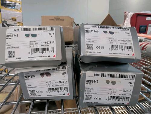four pairs of Ray-Bans sunglasses