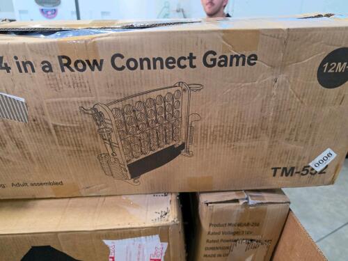 Deck boxes, exam gloves, punching bag bases, connect four game, & More