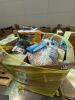 Big box store in the box: old spice swagger, Febreze spray, clothing, wipes, cascade, Adidas shoes, garbage bags, soup bones dog, sketchers, Dan platinum, detergent, and more