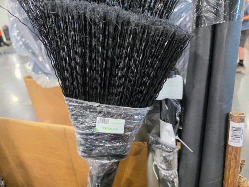 Folding table, broom, cushions, shelving, golf club, gold material, Flooring, prybars, & More