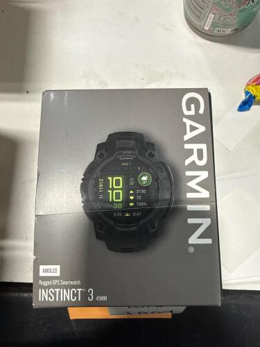 Garmin instinct three 45 and M, watch, AMOLED