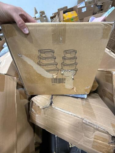 stackable food containers, heavy duty gloves, rugs, and other products