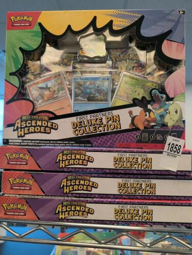 (4) ascended heroes first partners deluxe pin collection