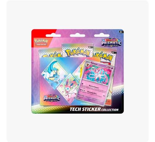 (5) prismatic evolutions tech sticker collection packs