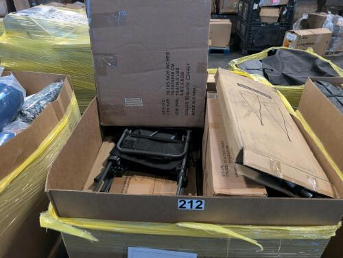 Swing, saucer chair, deck boxes and more