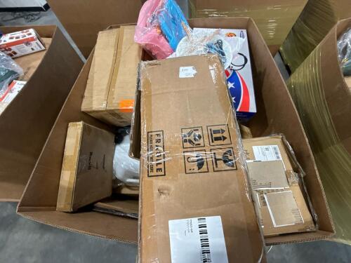 Swing, two gas burner stove, cooking pot, sleeping bag, water containers, & More