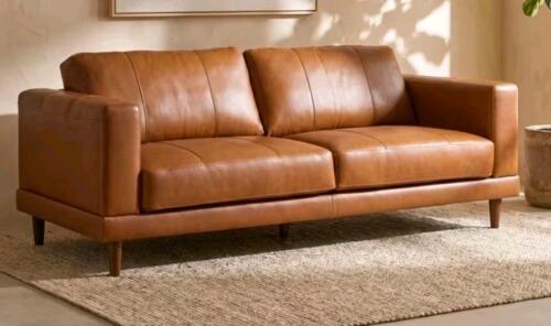 Leather sofa appears new