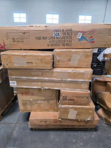 KORSER, sofa, deck boxes, right arm sofa, and