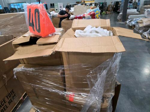 Pillows, linens, chair, storage tote, yardage markers, & More