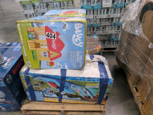 (2) bluey Mega bouncy houses, and appears customer return water slides