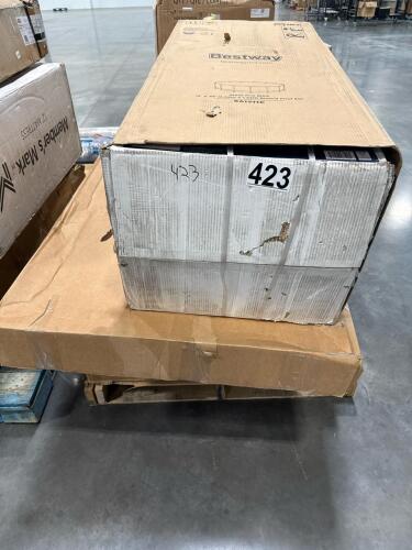 35 inch barrel grill, swimming pool, deck box