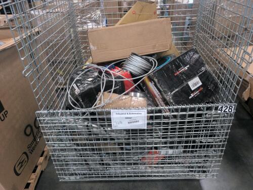 industrial and automotive items, winch material, a premium chassis control arm kit, MAX peeding rods, brake pads, 10 lb dumbbell, fender, brake rotor, and more