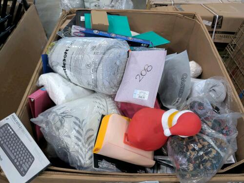 Binders, bedding, broom, gloves, pillows, mellow pillowcases, pebble two keyboard, Vera Bradley, large duck, CASED: books, incense, key fob, Bible, Aluminum foil, charging cable, & More
