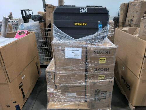 Stanley toolbox, SLOOSH swimming pools, 12 foot extreme air trampoline, LG TV conditioner unknown, SX2100 sand filter pump, & More