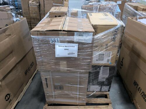KRAUS sync, GE profile Clearview inverter window AC unit, chest freezer, SLOOSH swimming pool, Keystone window AC unit, and