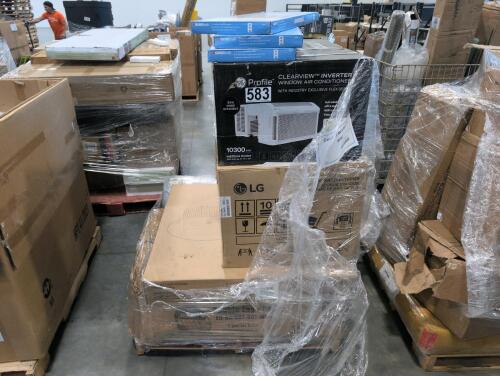 Mattress, GE profile AC unit, egg chair, LG room air conditioner, table, filter, & More