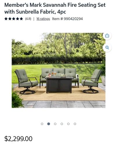 Savannah collection 4 piece deep seating set w/ fire pit