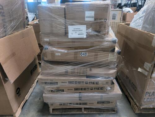 Multiple insignia fire TV F4 series, furniture, weight bench, umbrella stand, F2 series TV, & More