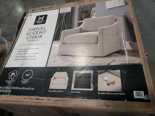 Swivel accent chair, oatmeal