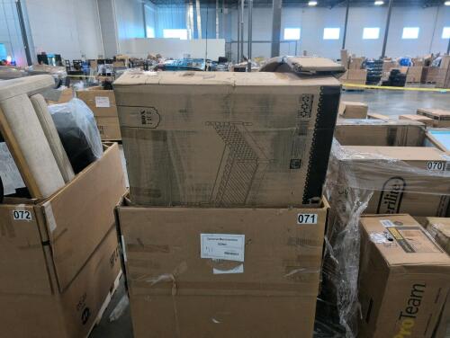 Box 1/2 only bedframe, automotive part, miter saw Makita stand, rug, fishing pole, & More