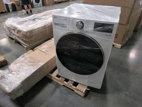 LG washer out of box , customer return partial box Becky Owens Harper upholstered bed