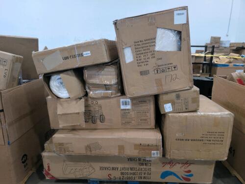 Garden decoration, misc furniture, mattress, swivel rocker set, arm chaise and more