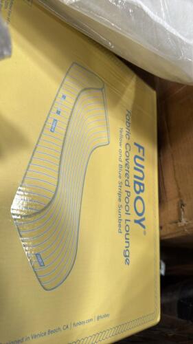 Rug, tarp paper, storage ottoman, inflatable fun boy, pillow, bolts of fabric, plastic containers, linens, & More