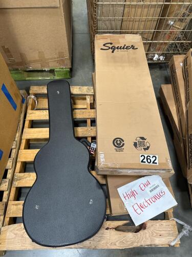 Multiple guitars, squire , gator case