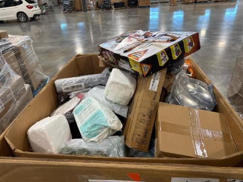 Plates, trim, greeting hearts, monster jam trap, books, pillows, dryer tubing, blanket, yarn, lighting, & More