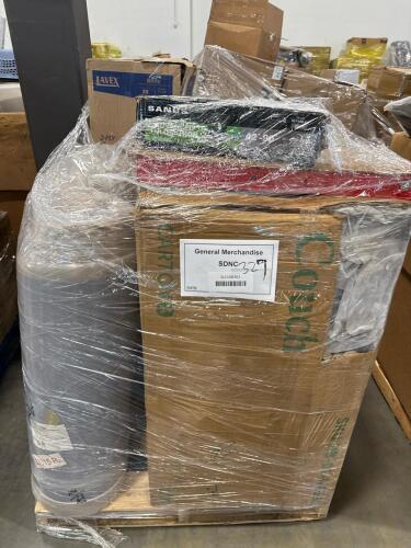 Rolled mattress, tv mount, paper towels, office chair, couch , vingli, and more