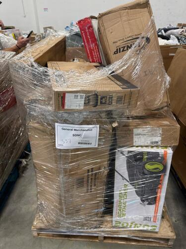 Sun Joe deThatcher, LENZIP, insignia fire TV, canopy bed, sprayer boom, grill, box of PFISTER LADERA shower faucets & More