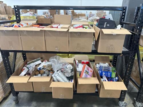 Health and beauty: Q-tips, American food, Alpha Rock, hair products, bandages, ice pack, yellow orchard, CAA footballer Orajel, cologne, soap, WAHL, hand soap, OLAY, eye drops, just for men, Duke Cannon, CACRED, Sara body, AUREEZZI, disposable heat strips