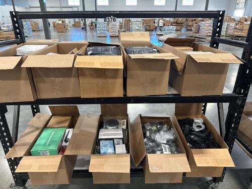 electronics lot, Nintendo switch Pok&eacute;mon game, cabling, vibrates with a belt, shuresm 58 microphones, Canon SEL PH. CP1500, encased, Instax Fujifilm, 3D printer filament, bambulab printer filament, soundcore boom 2, cords and cabling, movo headphones, oth